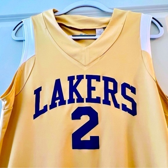 A4 ATHLETIC APPAREL LA Lakers Gold Sleeveless No 2 Basketball Jersey Top Medium - Picture 3 of 16